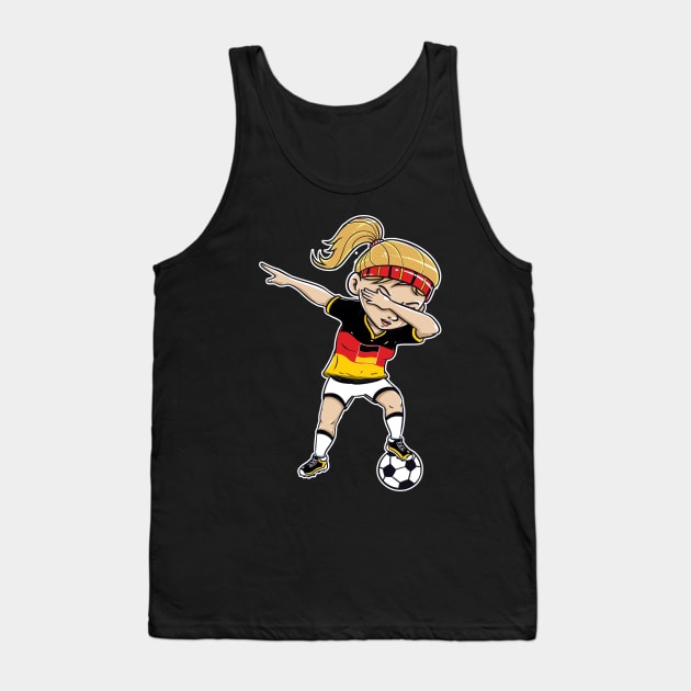 Dabbing Soccer Player Funny Germany Fan T-Shirt girl Tank Top by Pummli